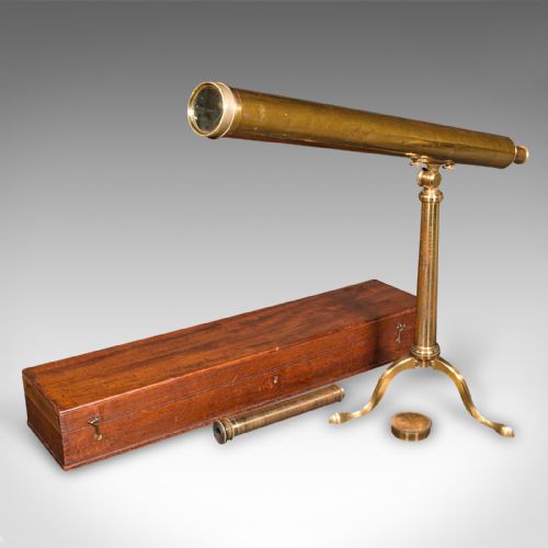 Antique Library Telescope, English, Brass, Astronomical, Dollond, Late Victorian
