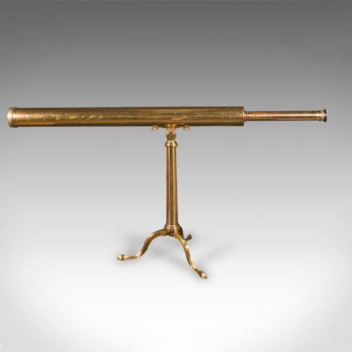 fig 2. Antique Library Telescope, English, Brass, Astronomical, Dollond, Late Victorian