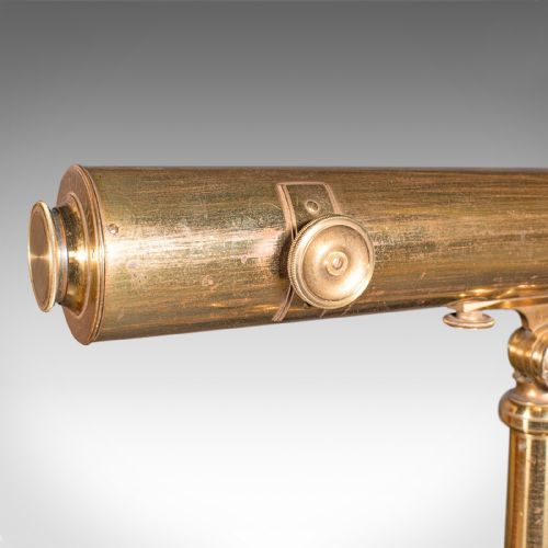 fig 4. Antique Library Telescope, English, Brass, Astronomical, Dollond, Late Victorian