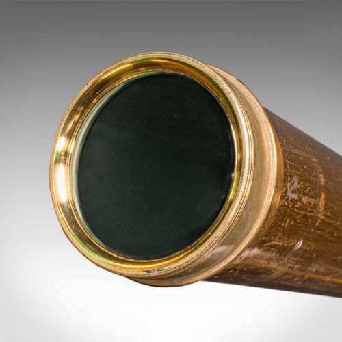 fig 6. Antique Library Telescope, English, Brass, Astronomical, Dollond, Late Victorian