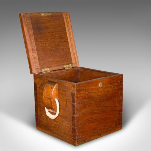 ANTIQUE STORAGE BOX ENGLISH WALNUT FIRESIDE BIN MILITARY SEAT VICTORIAN - ADDITIONAL PHOTO 1