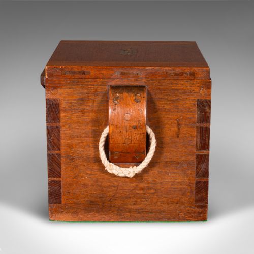 ANTIQUE STORAGE BOX ENGLISH WALNUT FIRESIDE BIN MILITARY SEAT VICTORIAN - ADDITIONAL PHOTO 3