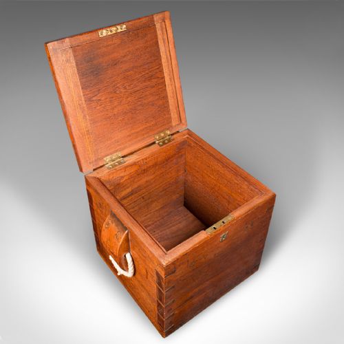 ANTIQUE STORAGE BOX ENGLISH WALNUT FIRESIDE BIN MILITARY SEAT VICTORIAN - ADDITIONAL PHOTO 7