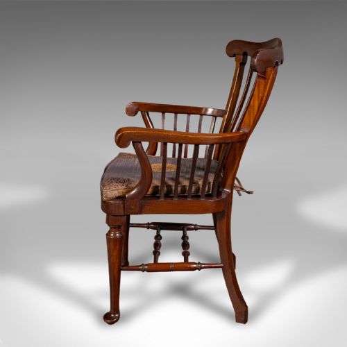 ANTIQUE CLERIC'S ARMCHAIR ENGLISH ELBOW CHAIR GEORGIAN REVIVAL VICTORIAN - ADDITIONAL PHOTO 1