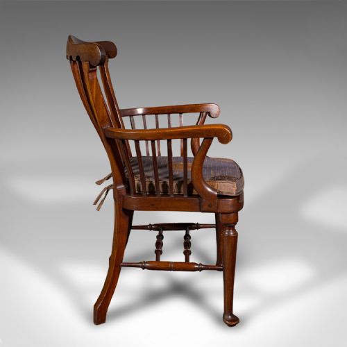 ANTIQUE CLERIC'S ARMCHAIR ENGLISH ELBOW CHAIR GEORGIAN REVIVAL VICTORIAN - ADDITIONAL PHOTO 3