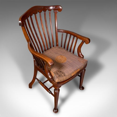 ANTIQUE CLERIC'S ARMCHAIR ENGLISH ELBOW CHAIR GEORGIAN REVIVAL VICTORIAN - ADDITIONAL PHOTO 6