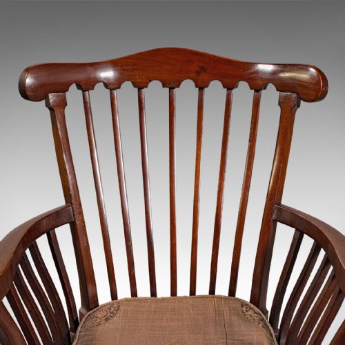 ANTIQUE CLERIC'S ARMCHAIR ENGLISH ELBOW CHAIR GEORGIAN REVIVAL VICTORIAN - ADDITIONAL PHOTO 8