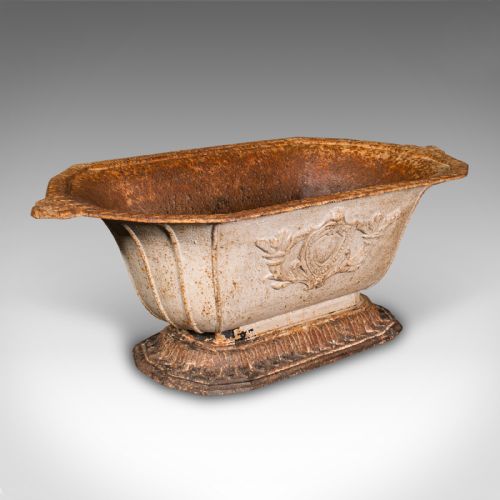 fig 2. Antique Decorative Planter, English, Cast Iron, Footed Jardiniere Pot, Victorian