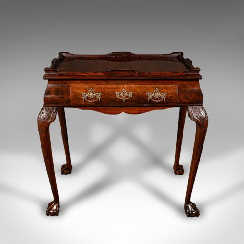 ANTIQUE SILVER DISPLAY TABLE ENGLISH WALNUT GEORGIAN REVIVAL LATE VICTORIAN - ADDITIONAL PHOTO 1