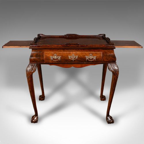 ANTIQUE SILVER DISPLAY TABLE ENGLISH WALNUT GEORGIAN REVIVAL LATE VICTORIAN - ADDITIONAL PHOTO 2