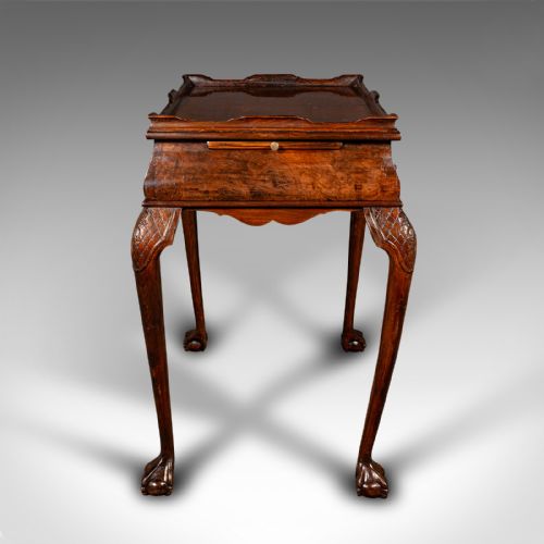 ANTIQUE SILVER DISPLAY TABLE ENGLISH WALNUT GEORGIAN REVIVAL LATE VICTORIAN - ADDITIONAL PHOTO 3