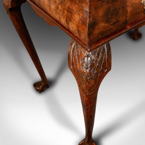 ANTIQUE SILVER DISPLAY TABLE ENGLISH WALNUT GEORGIAN REVIVAL LATE VICTORIAN - ADDITIONAL PHOTO 10