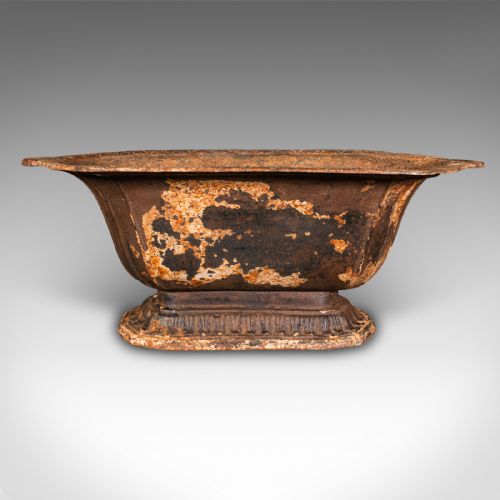 fig 1. Antique Decorative Jardiniere, English, Cast Iron, Footed Planter Pot, Victorian