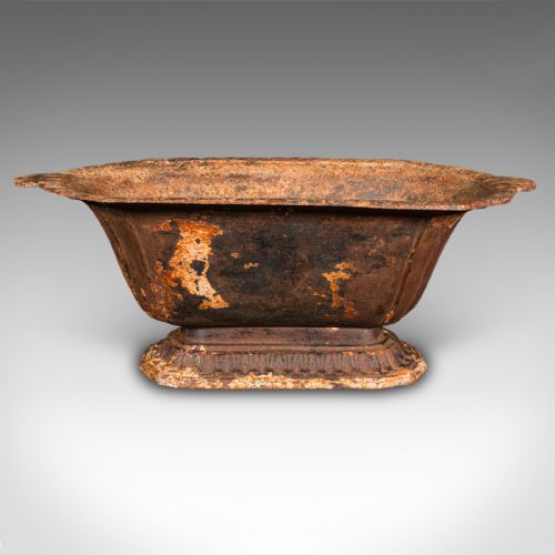 fig 2. Antique Decorative Jardiniere, English, Cast Iron, Footed Planter Pot, Victorian