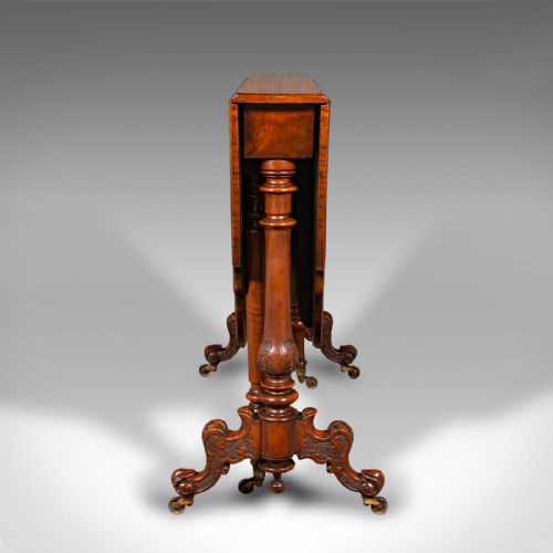 ANTIQUE SUTHERLAND TABLE ENGLISH BURR WALNUT 4 SEAT OCCASIONAL VICTORIAN - ADDITIONAL PHOTO 4