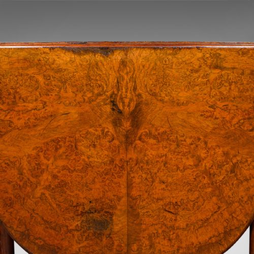 ANTIQUE SUTHERLAND TABLE ENGLISH BURR WALNUT 4 SEAT OCCASIONAL VICTORIAN - ADDITIONAL PHOTO 9