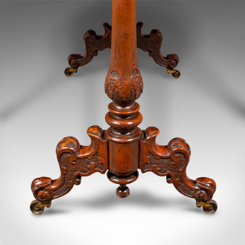 ANTIQUE SUTHERLAND TABLE ENGLISH BURR WALNUT 4 SEAT OCCASIONAL VICTORIAN - ADDITIONAL PHOTO 11