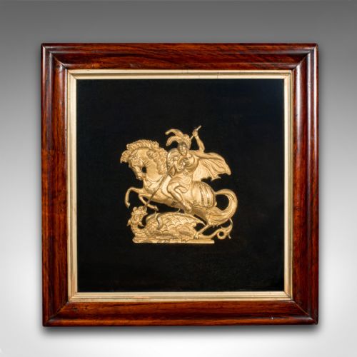 fig 1. Antique George & The Dragon Display Plaque, English, Decorative Relief, Regency