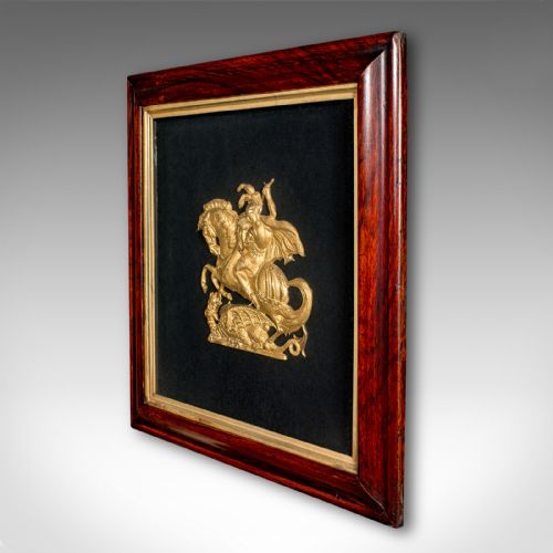 fig 2. Antique George & The Dragon Display Plaque, English, Decorative Relief, Regency