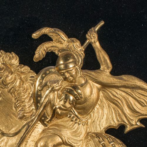 fig 3. Antique George & The Dragon Display Plaque, English, Decorative Relief, Regency
