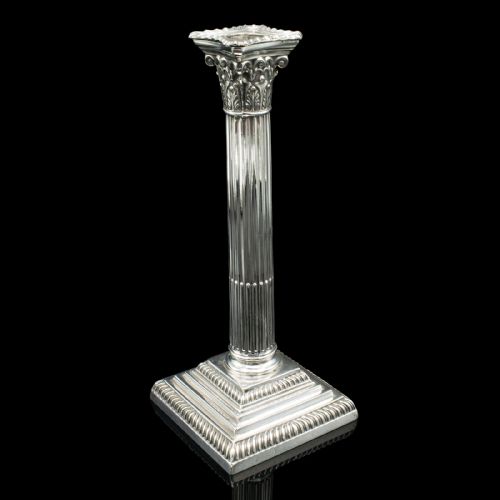 fig 2. Pair Of Antique Decorative Candlesticks, English, Silver Plate, Late Victorian
