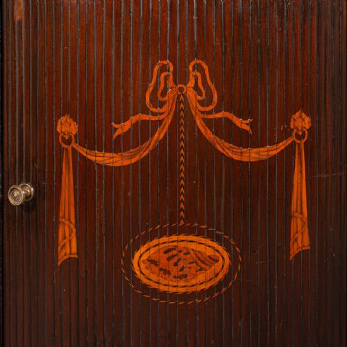 ANTIQUE TAMBOUR CORNER CABINET DUTCH WALNUT CUPBOARD GEORGIAN CIRCA 1800 - ADDITIONAL PHOTO 6