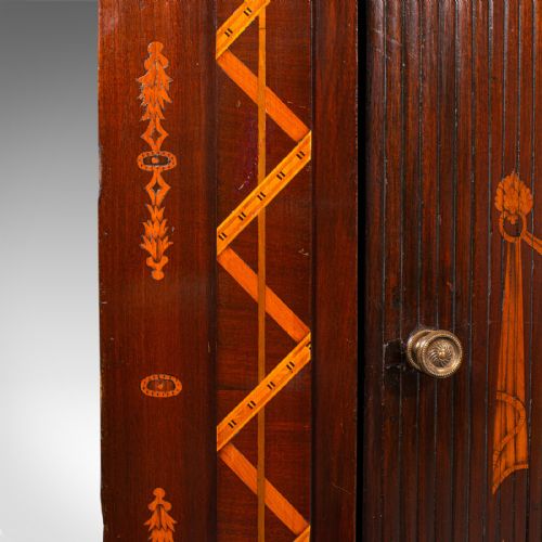 ANTIQUE TAMBOUR CORNER CABINET DUTCH WALNUT CUPBOARD GEORGIAN CIRCA 1800 - ADDITIONAL PHOTO 7