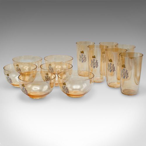 ANTIQUE SUMMER GARDEN PARTY SERVICE AUSTRIAN GLASS TABLEWARE SET VICTORIAN - ADDITIONAL PHOTO 2