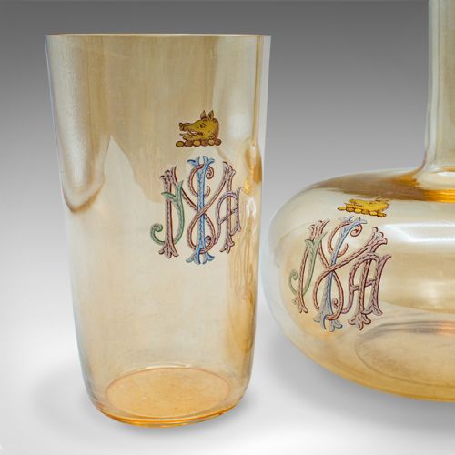 ANTIQUE SUMMER GARDEN PARTY SERVICE AUSTRIAN GLASS TABLEWARE SET VICTORIAN - ADDITIONAL PHOTO 11