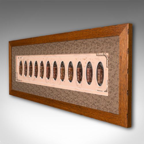 ANTIQUE ZODIAC SEAL DISPLAY CHINESE SOAPSTONE SHENGXIAO OAK FRAME VICTORIAN - ADDITIONAL PHOTO 2