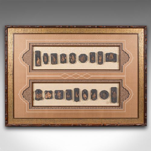 LARGE ANTIQUE INK STONE DISPLAY SET CHINESE ORNAMENTAL STONES QING VICTORIAN - ADDITIONAL PHOTO 1