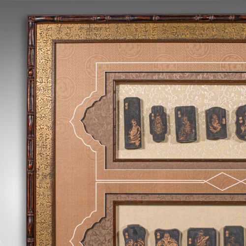 LARGE ANTIQUE INK STONE DISPLAY SET CHINESE ORNAMENTAL STONES QING VICTORIAN - ADDITIONAL PHOTO 3