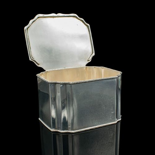fig 1. Antique Tiffin Box, English, Silver Plated, Tea Caddy, Edwardian, Circa 1910