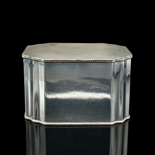 fig 2. Antique Tiffin Box, English, Silver Plated, Tea Caddy, Edwardian, Circa 1910