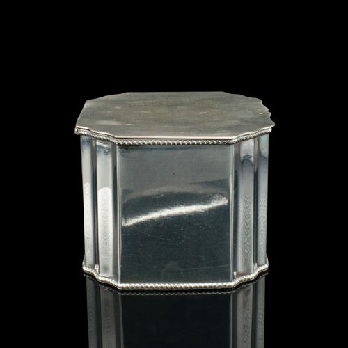 fig 3. Antique Tiffin Box, English, Silver Plated, Tea Caddy, Edwardian, Circa 1910