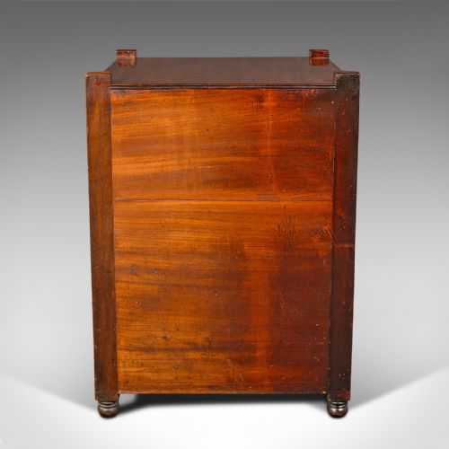ANTIQUE GENTLEMAN'S NIGHTSTAND ENGLISH BEDSIDE CHEST OF DRAWERS GEORGIAN - ADDITIONAL PHOTO 4