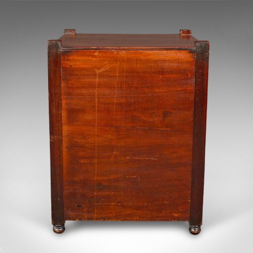 ANTIQUE GENTLEMAN'S NIGHTSTAND ENGLISH BEDSIDE CHEST OF DRAWERS GEORGIAN - ADDITIONAL PHOTO 5