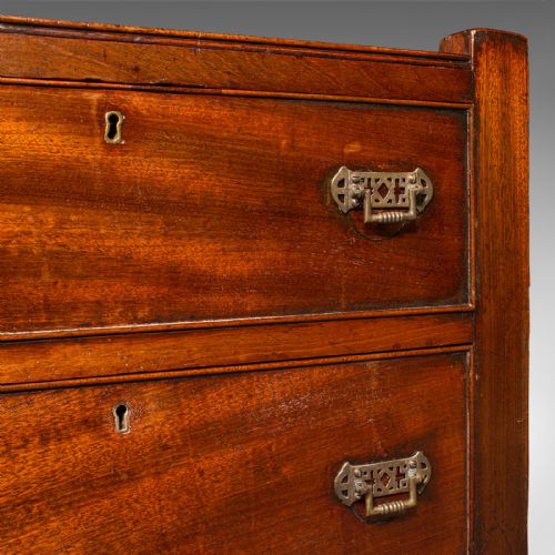 ANTIQUE GENTLEMAN'S NIGHTSTAND ENGLISH BEDSIDE CHEST OF DRAWERS GEORGIAN - ADDITIONAL PHOTO 8