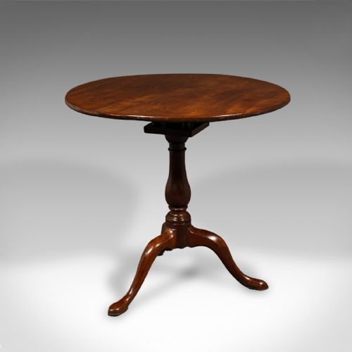 ANTIQUE TILT TOP TABLE ENGLISH OCCASIONAL BIRDCAGE MOUNT GEORGIAN C1750 - ADDITIONAL PHOTO 3