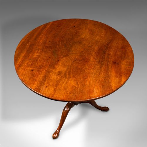 ANTIQUE TILT TOP TABLE ENGLISH OCCASIONAL BIRDCAGE MOUNT GEORGIAN C1750 - ADDITIONAL PHOTO 6