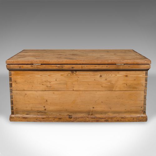 fig 5. Antique Work Chest, English, Pine, Tool Trunk, Candlebox, Victorian, Circa 1900