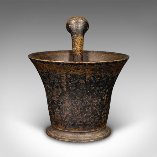 fig 2. Antique Chemist's Mortar & Pestle, English, Bronze, Apothecary, Georgian, C.1720