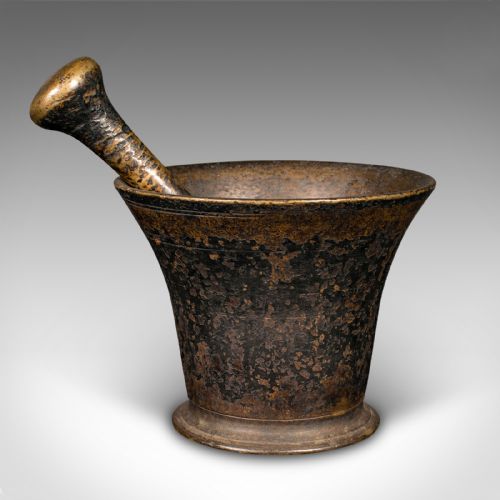 fig 3. Antique Chemist's Mortar & Pestle, English, Bronze, Apothecary, Georgian, C.1720