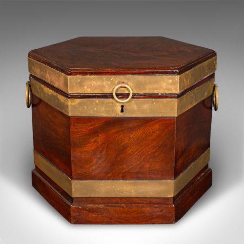 fig 2. Antique Cellarette, English, Fireside Store, Brass Bound, Early Georgian, 1750