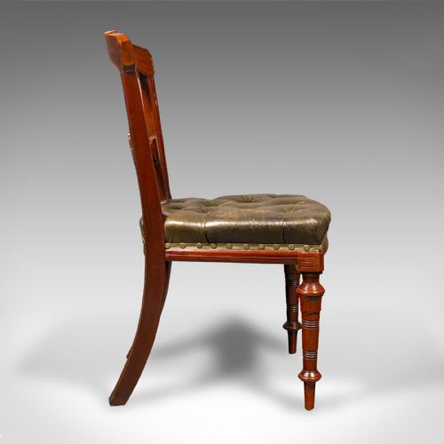 fig 2. Set of 8 Antique Dining Chairs, English, Walnut, Leather, Victorian, Circa 1870