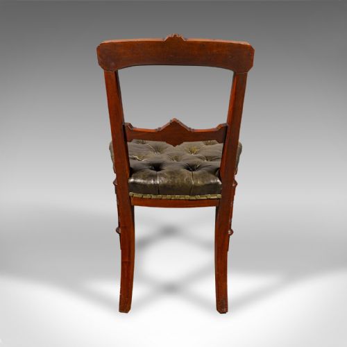 fig 4. Set of 8 Antique Dining Chairs, English, Walnut, Leather, Victorian, Circa 1870