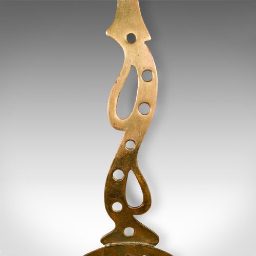 ANTIQUE FIRESIDE WARMER ENGLISH PIERCED BRASS FIREPLACE ACCESSORY GEORGIAN - ADDITIONAL PHOTO 3