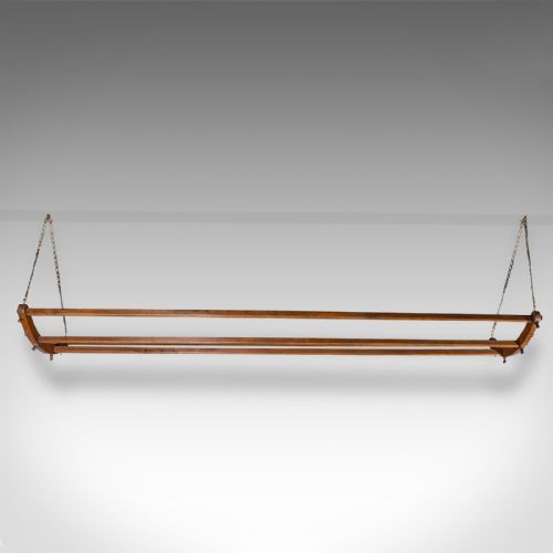 fig 1. 8' Antique Overhead Kitchen Island Rack, English, Aga Pot Storage, Victorian