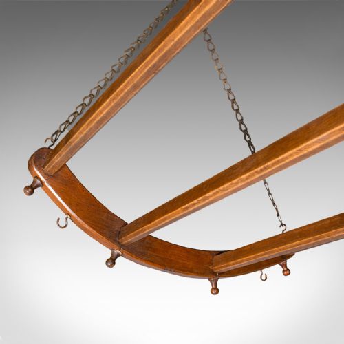 fig 3. 8' Antique Overhead Kitchen Island Rack, English, Aga Pot Storage, Victorian