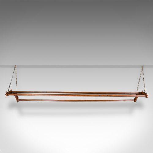 fig 4. 8' Antique Overhead Kitchen Island Rack, English, Aga Pot Storage, Victorian